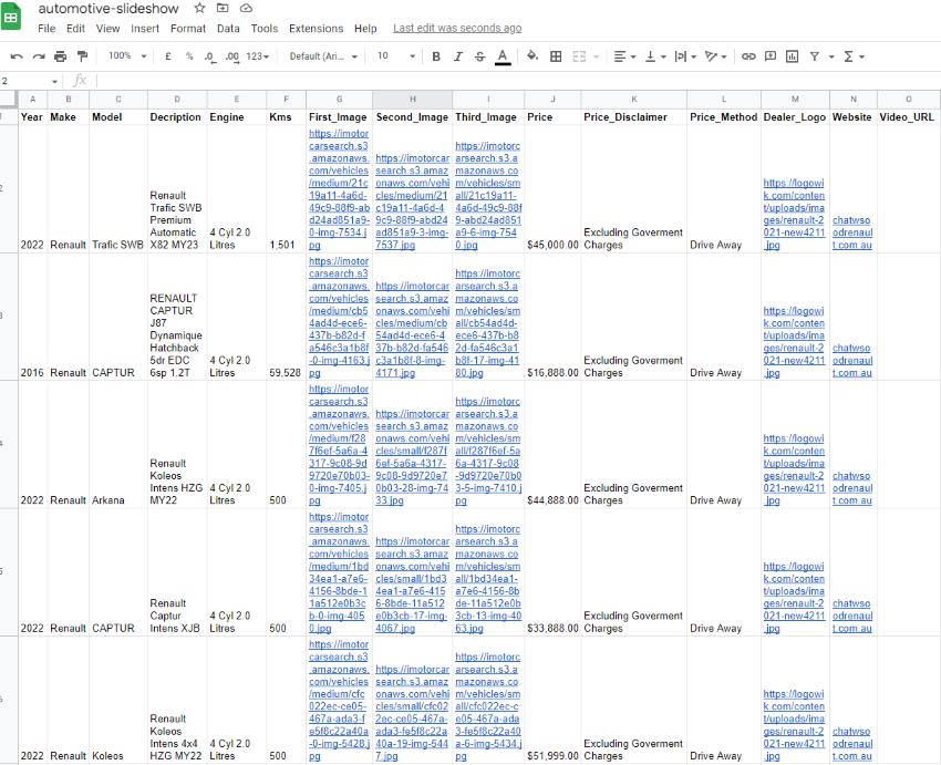 Google Sheets setup