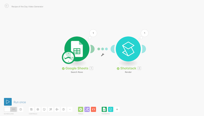 Read rows from Google Sheets and render a new video