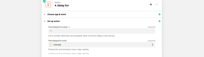 Zapier Delay module